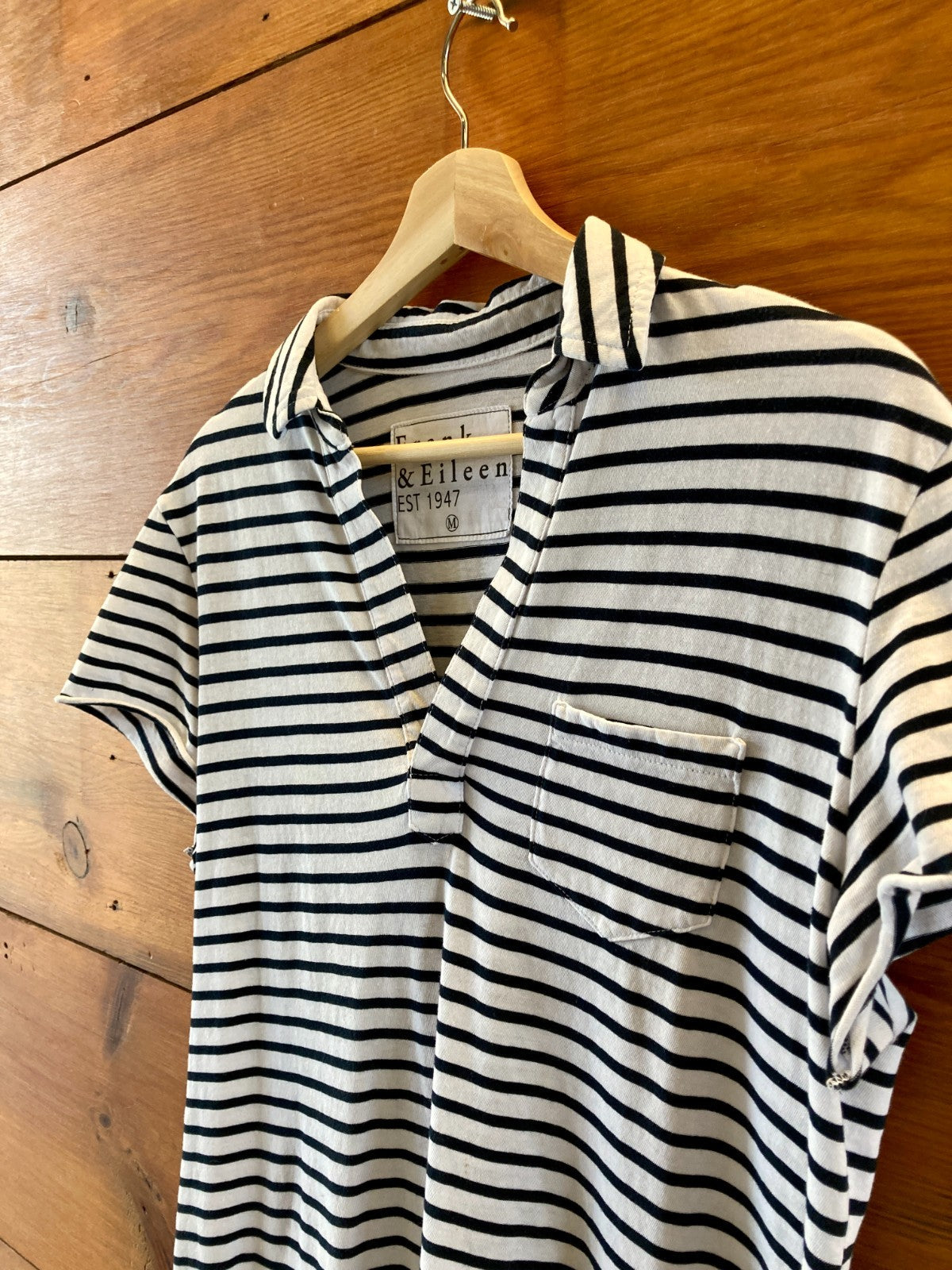 Frank & Eileen Striped Navy & White Lauren Polo Dress - Size M - 0222ME