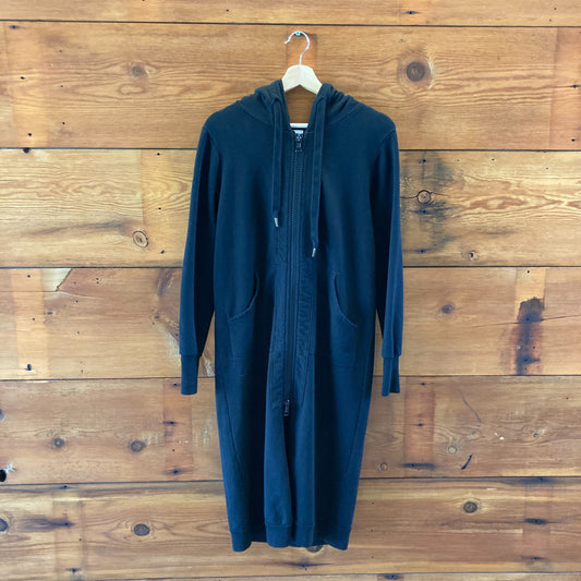 NSF Black Long Length Hoodie Zip Front Sweatshirt Jacket - Size M - 4427SC