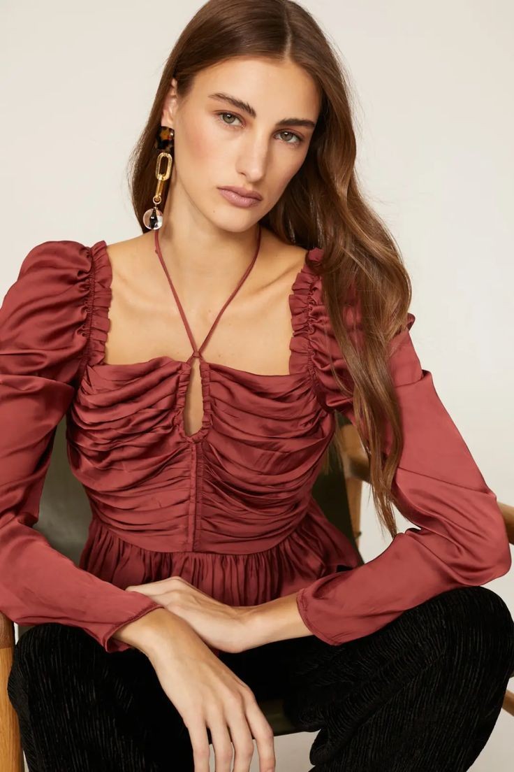 Ulla Johnson $395 Desert Rose Ruched Mirelle Blouse Top - Size 2 - NEW - 0703SC