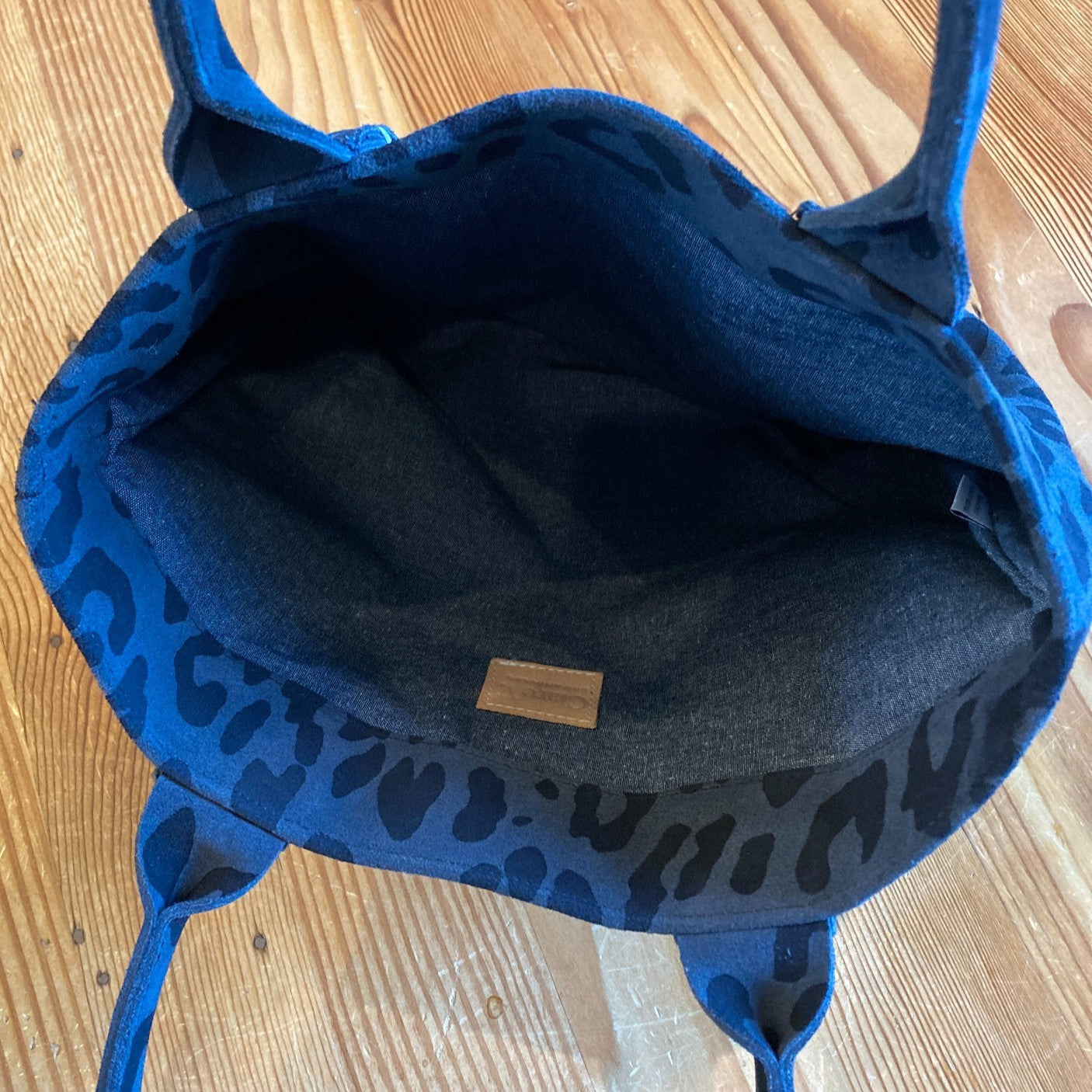 CLARE V Gray Black Animal Print Leopard Suede Tote‎ Shoulder Bag 0104SD