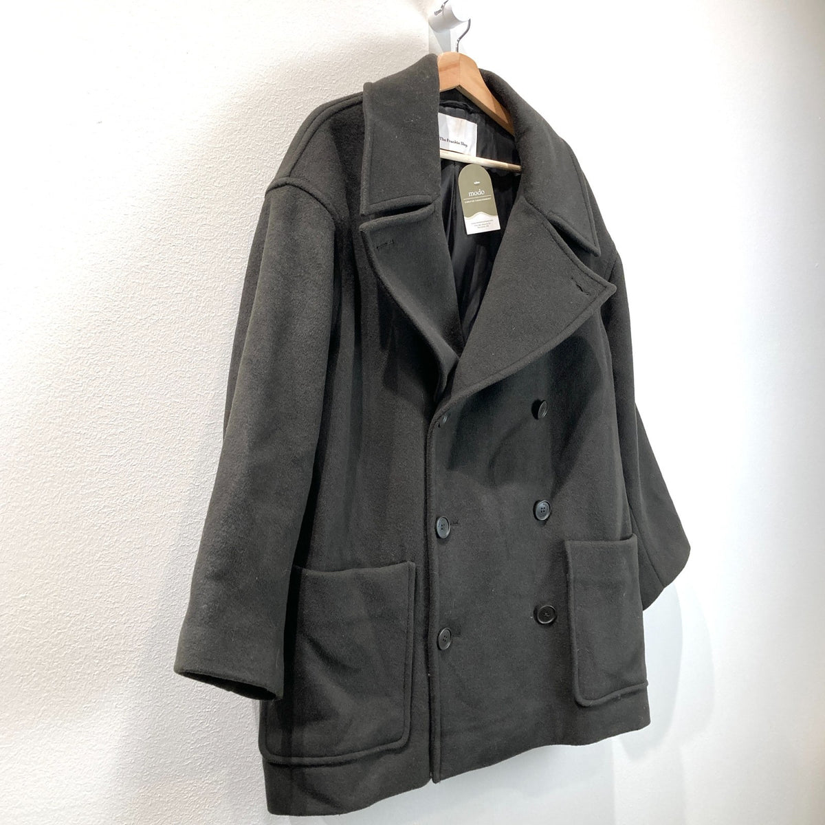 The Frankie Shop Dark Olive Wool Oversized Coat Jacket - Size XS/S MENS - 1012HA