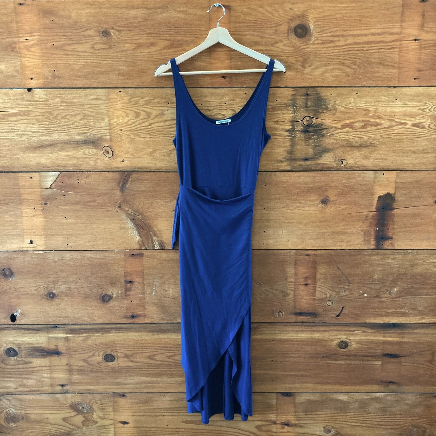 Reformation Navy Blue Sleeveless Faux Wrap Kaila Dress - Size M - 0518KR