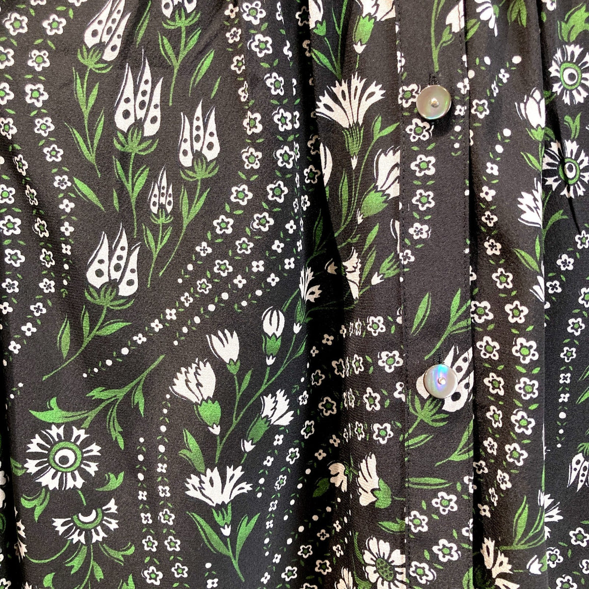 Veronica Beard Black Ashlynn Floral Printed Silk Top - Size 10 - 0930AC