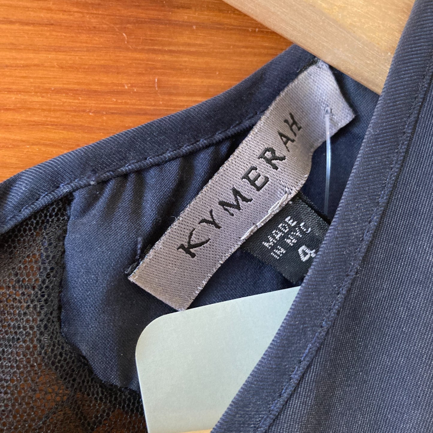 Kymerah Navy Blue Lace Trim Fitted Bodycon Cocktail Dress - Size 4 - 0420PH