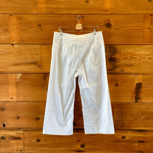 Maeve White High Rise Wide Leg Cropped Colette Pants - Size 34 - 0419JP