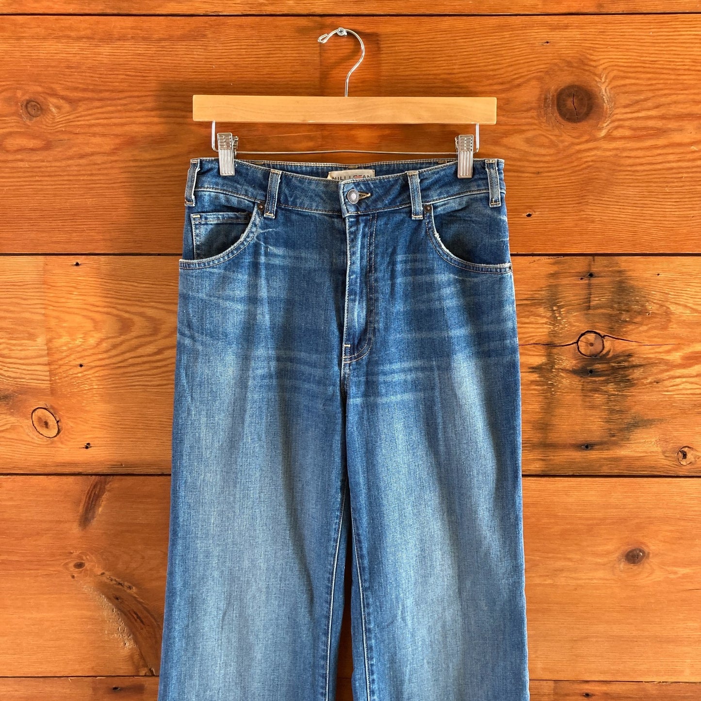 27 - Nili Lotan $450 Medium Wash Nadege High Rise Womens Flare Leg Jeans 3333MC