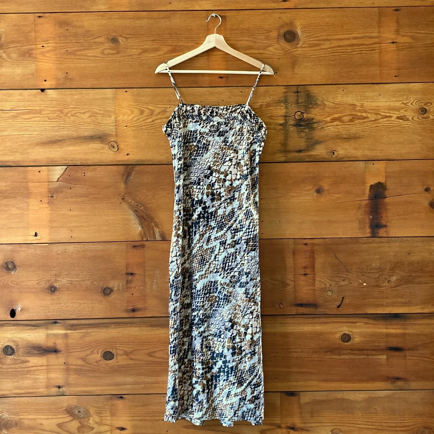 by Anthropologie Brown Snake Print NEW $148 Midi Dress - 0203DE