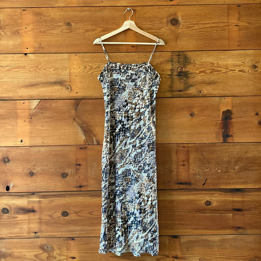 by Anthropologie Brown Snake Print NEW $148 Midi Dress - 0203DE
