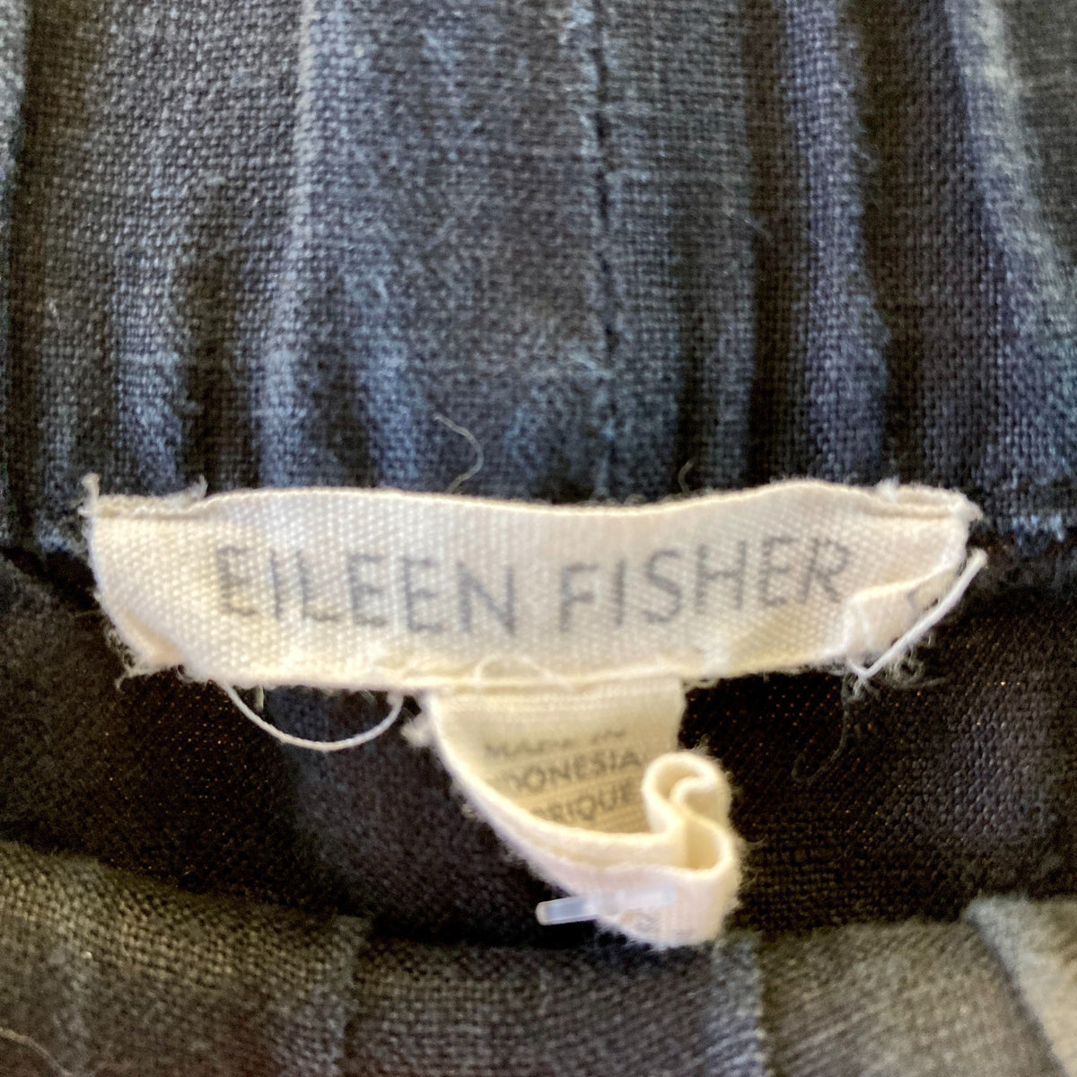 Eileen Fisher Black Organic Linen Pull-On Elastic Waist Pants - Size S - 0929LL