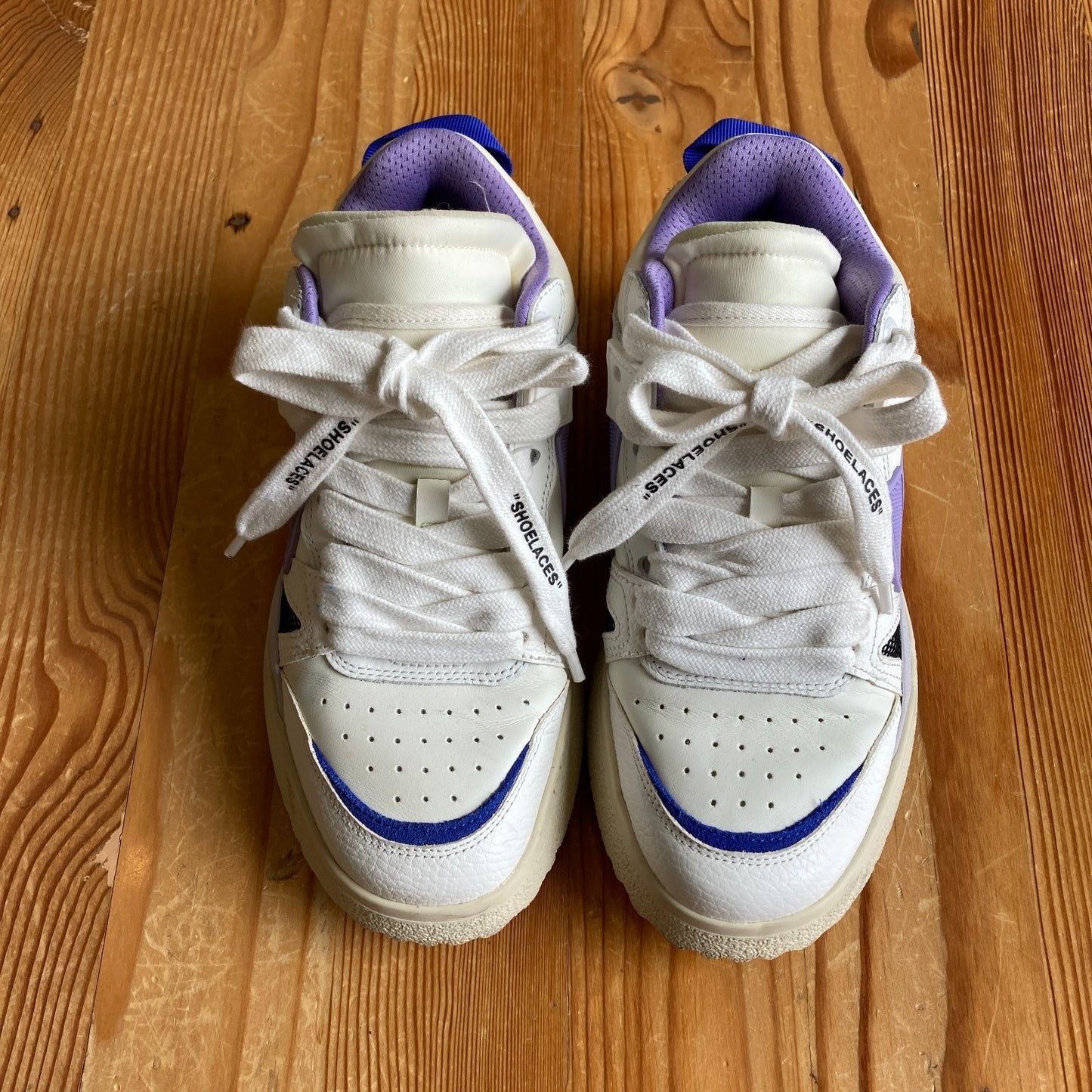 Off White Lilac Blue Mid Sponge Streetwear Sneakers - Size 37 / 6.5 - 7 - 1120CB