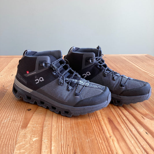 On Black $190 Gray Cloudtrax Lace Up Hiking Sneakers Shoes - Size 9 - 0328NA