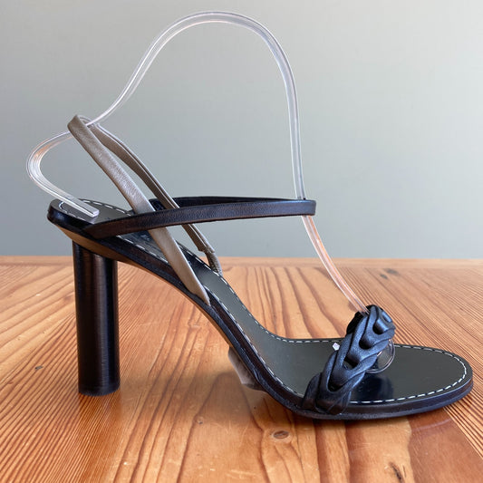 Rag & Bone Black Braided Leather Heels Sandals NEW 0816TB - Size 38/7.5 - 0816TB