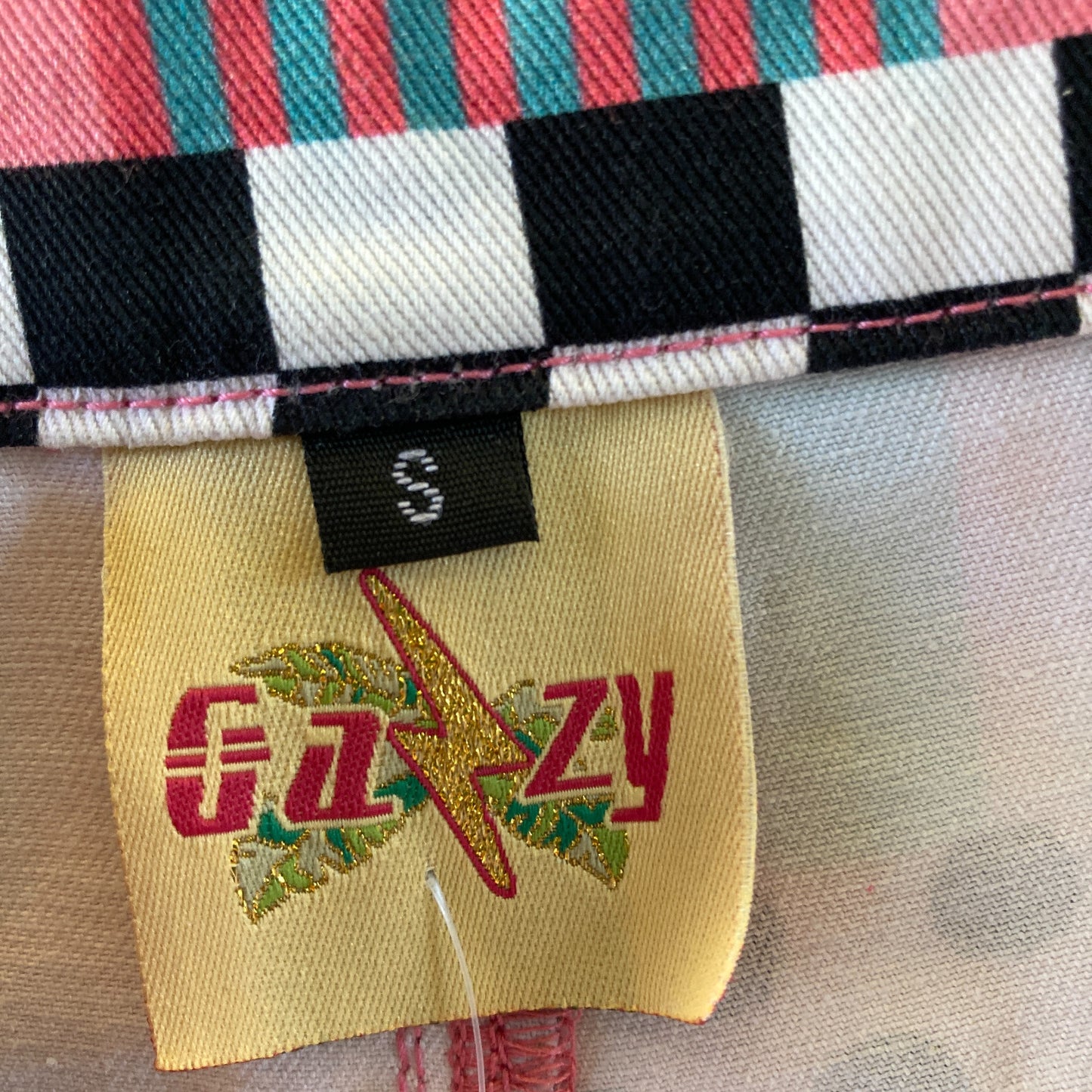 Gazzy By Gazzo Pink Teal Printed Straight Leg Pants - Size S - 0727NR