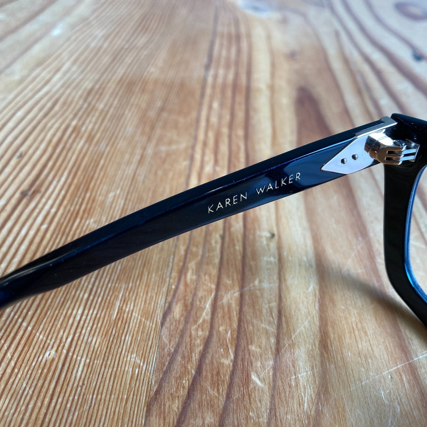 Karen Walker Lella Shiny Black Clear Eyeglasses Frames Glasses w/ Case 0305JB