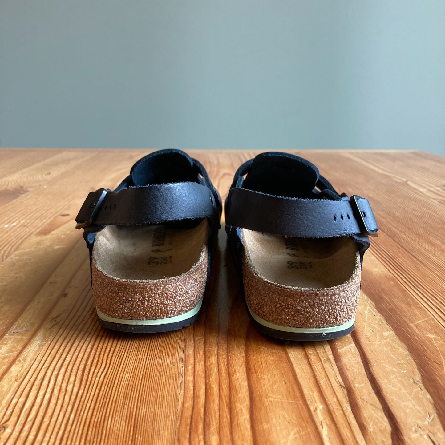 Birkenstock Black Leather Slingback Tokio Pro Clogs Shoes - Size 39 / 8 - 0928HF