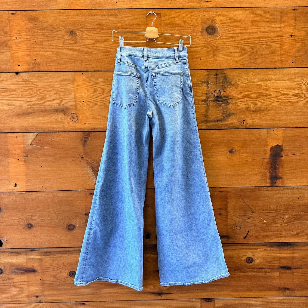 Frame Denim Le Palazzo Light Wash High Rise Wide Leg Jeans - Size 26 - 0628AC