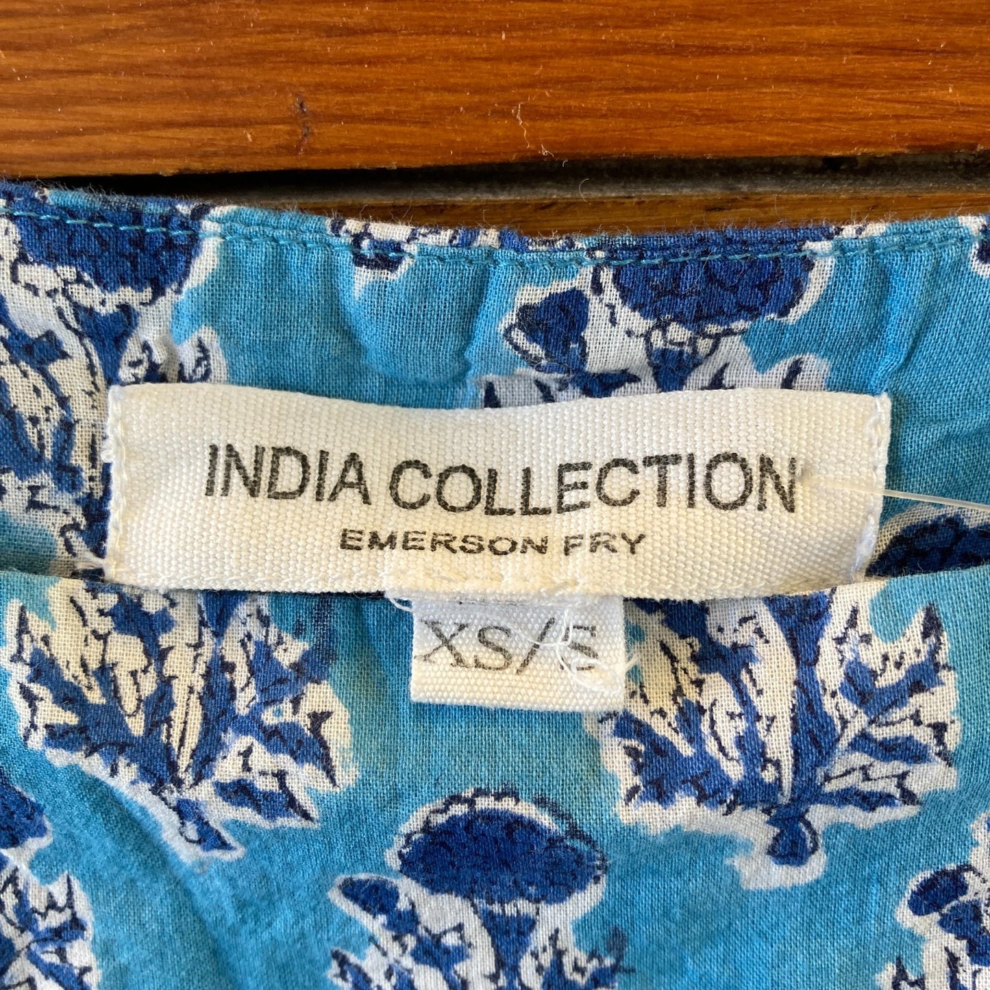 India Collection Blue Cotton Sleeveless Midi Dress - Size XS / S - 0816TB