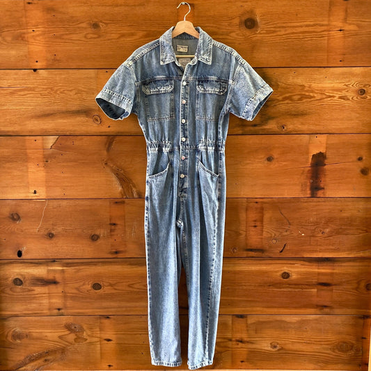 We the Free by Free People Marci Denim Jumpsuit Coverall - Size S - 0327SM