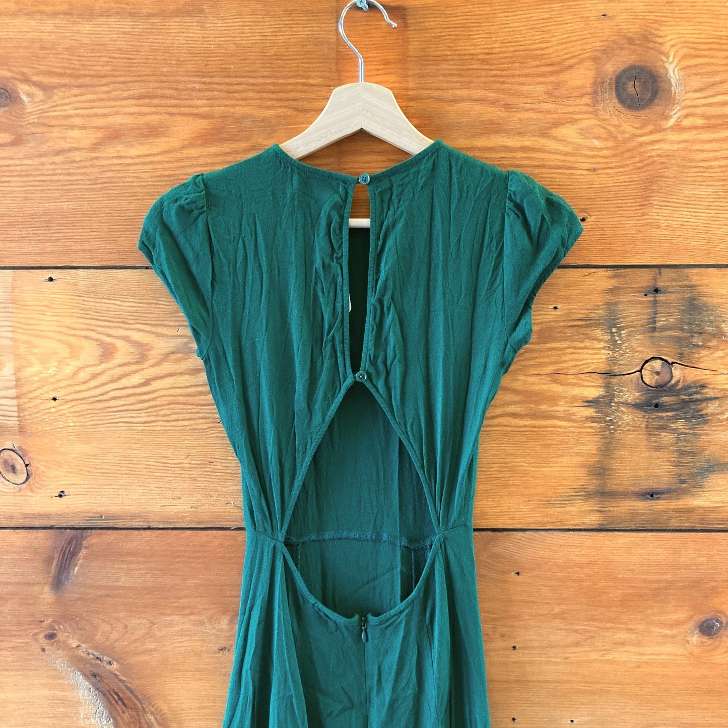 Reformation Emerald Green Gavin Open Back High Slit Midi Dress - Size 4 - 0816TB