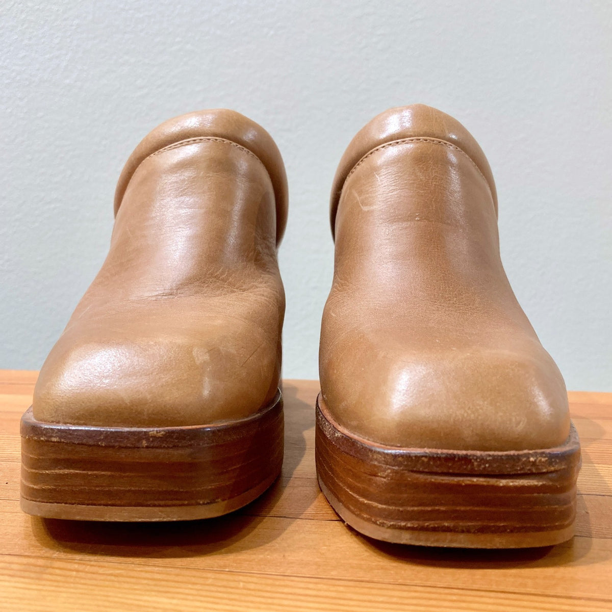 Free People Tan Ruby Platform Mule Slip On Heels Shoes - Size 36 / 6 - 0312IG