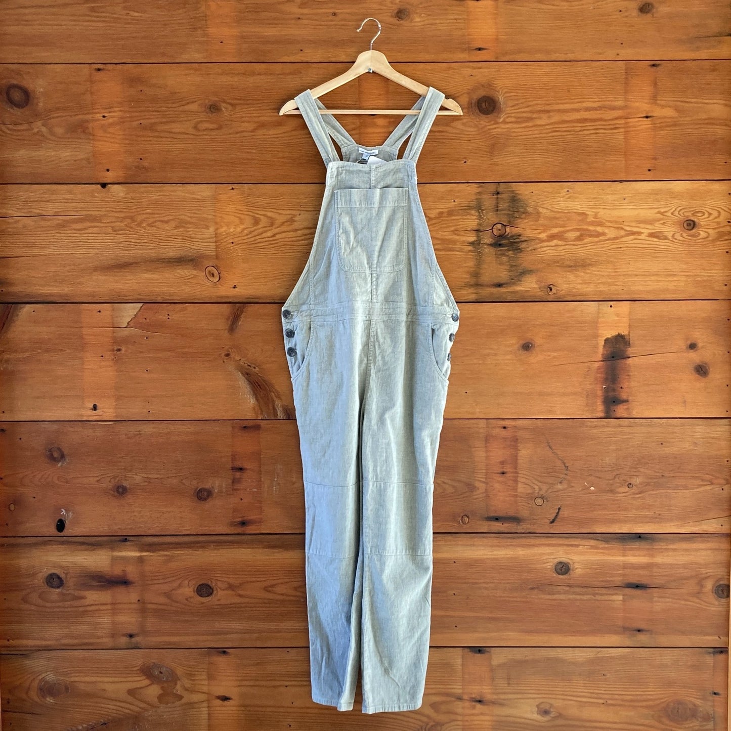 2 / M - James Perse Light Gray Cotton Linen Blend Overalls Jumpsuit 0609CM