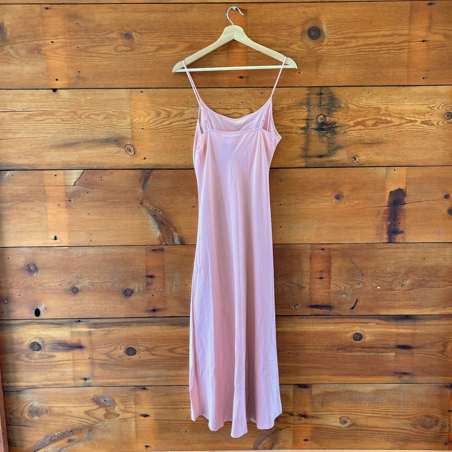 S - AYR Ballet Pink Silky Spaghetti Strap Full Length Maxi Dress 1125KG