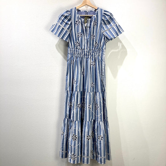 by Anthropologie Blue Striped NEW Eyelet Somerset Dress - Size S - 0501SE