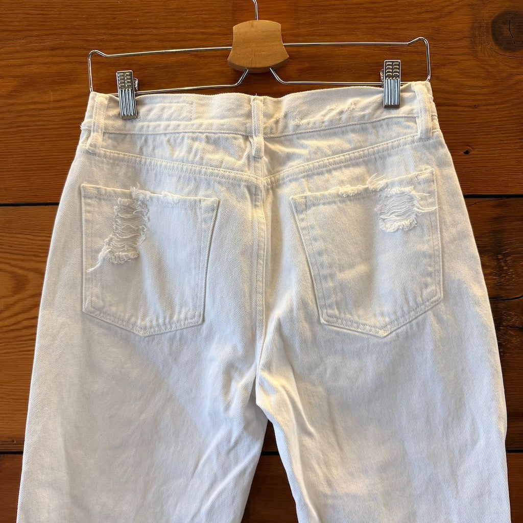 AllSaints White Cropped Distressed Ivy Destroys Boys Jeans - Size 28 - 1007SB