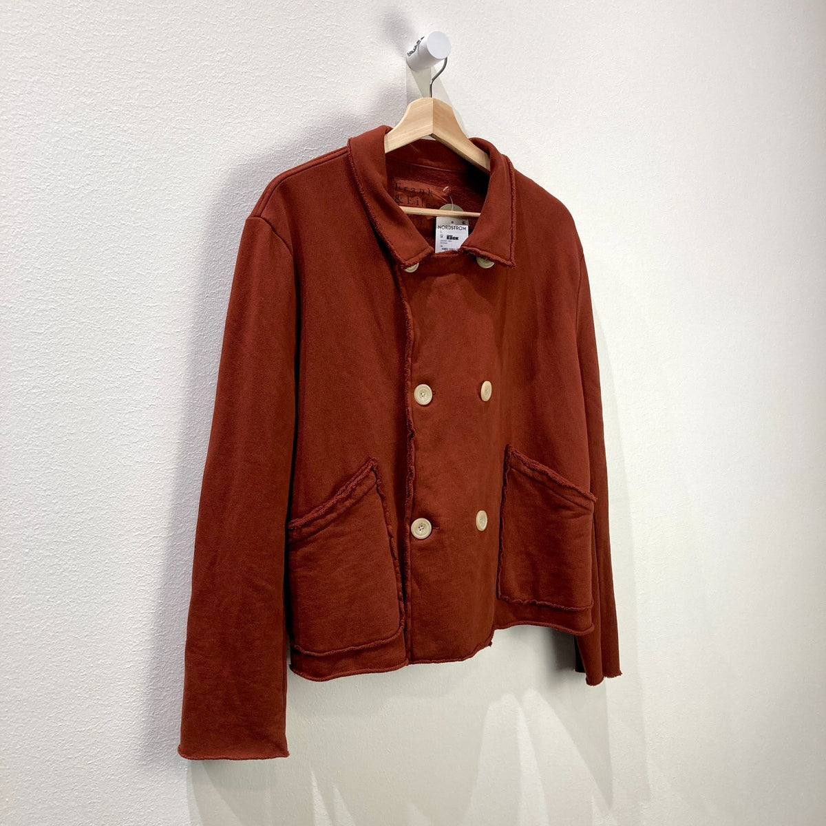 Frank & Eileen Redwood NEW Double Breasted Pea Coat Jacket - Size L - 0721DK