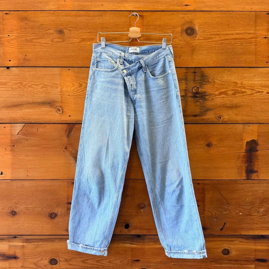 AGOLDE $198 Criss Cross Upsized Button Front Relaxed Jeans - Size 28 - 0404AK