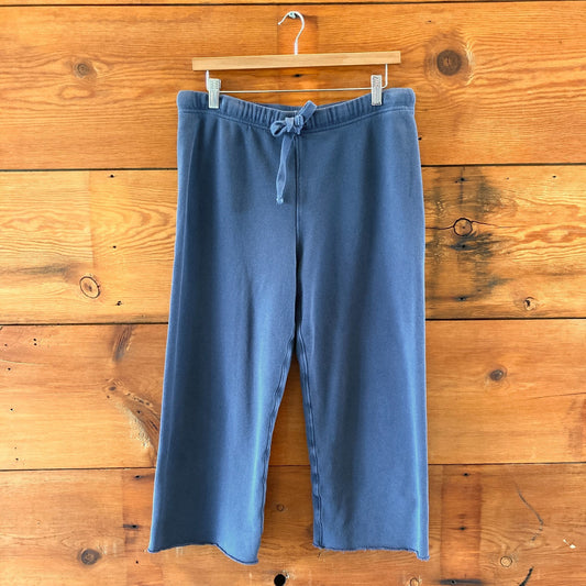 Frank & Eileen Blue Drawstring Cropped Catherine Sweatpants - Size M - 4427SC