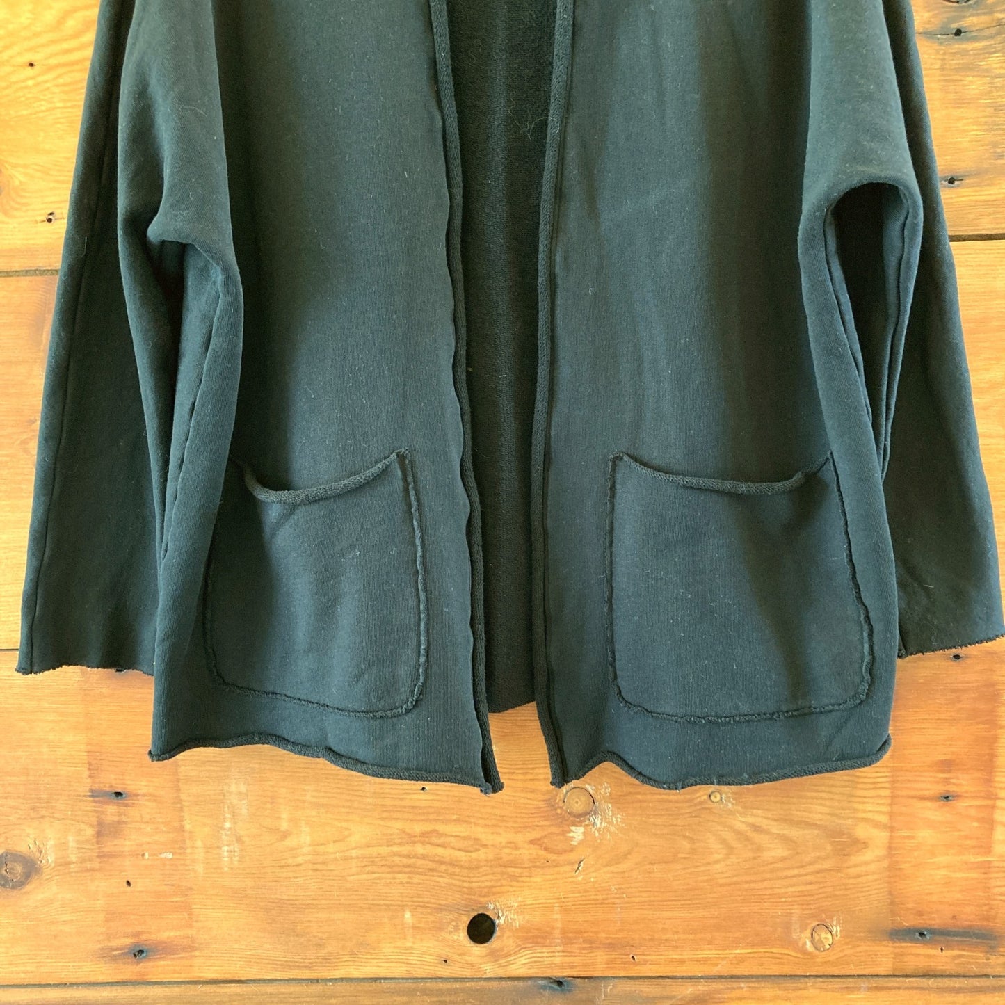 Frank & Eileen $328 Black Cotton Dublin Sweatshirt Blazer - Size M - 4427SC