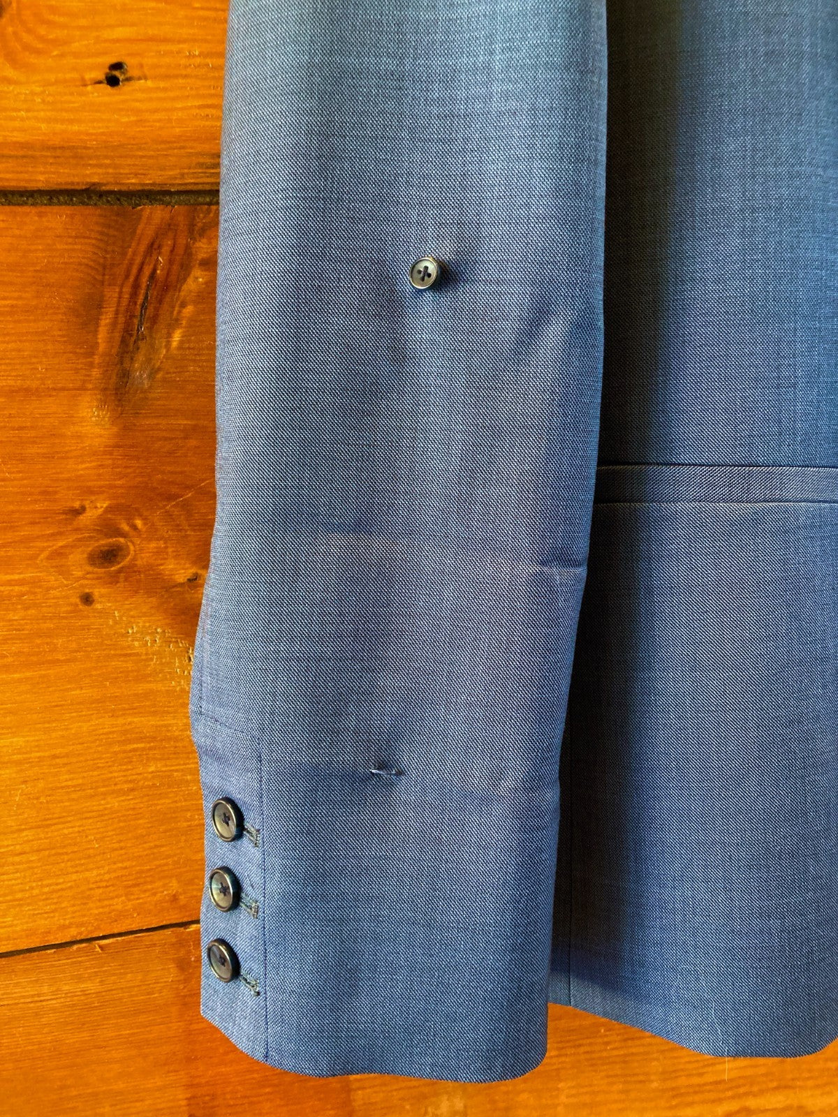 TWP Blue Wool Twill Button Up Boyfriend Blazer Jacket - Size M - 4427SC