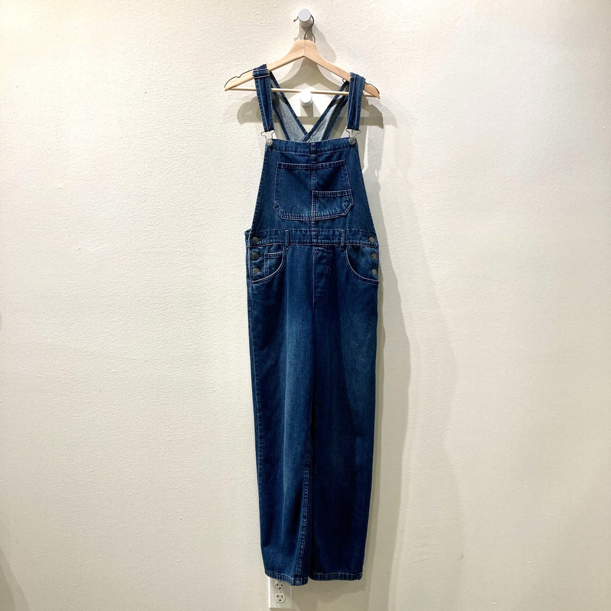 We the Free People Dark Wash Denim Slouchy Bib Overalls - Size S - 1117DB