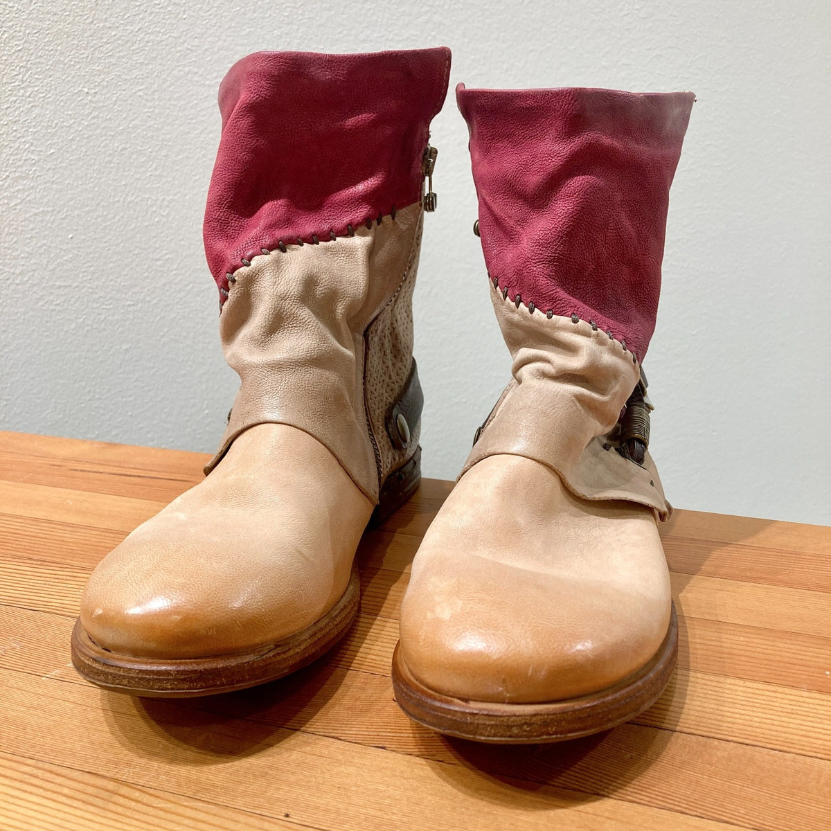 A.S.98 Patchwork Leather Airstep Festival Ankle Boots - Sz 39/8.5 - NEW - 1122CT