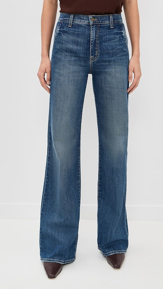 27 - Nili Lotan $450 Medium Wash Nadege High Rise Womens Flare Leg Jeans 3333MC
