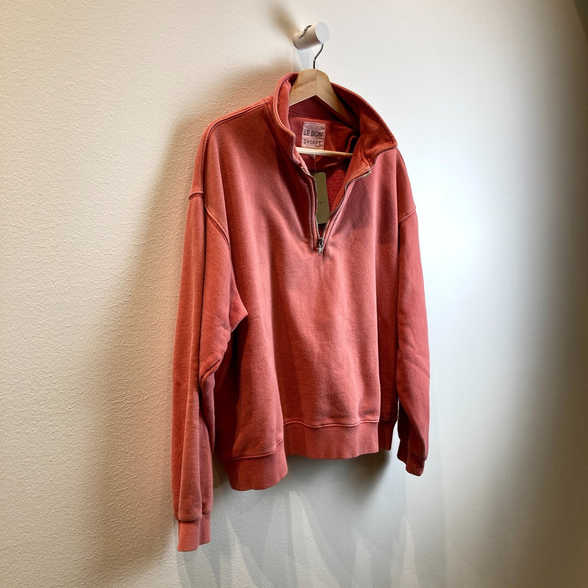 Le Bon Shoppe Coral Pink Pullover Half Zip Noah Sweatshirt - Size M / L - 0624KB