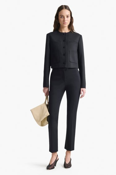 36 / S - Altuzarra Black Flat Front Cigarette Leg Ankle Crop Trouser Pant 0508DK