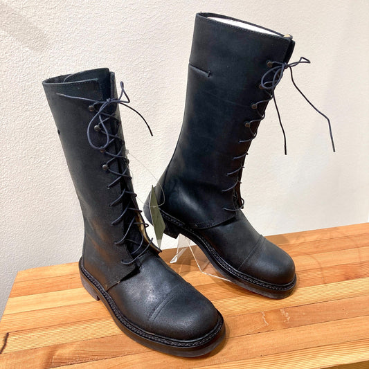 Costume National Black Lace Up High Combat Boots - Sz 37.5 - NEW w/ Box - 1122CT