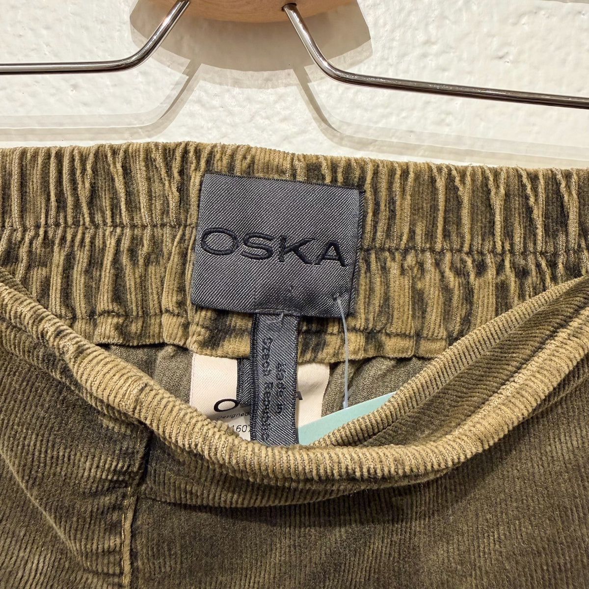 Oska Olive Green Cords Balloon Lantern Leg Cropped Pants - Size 5 / XL - 0530JF