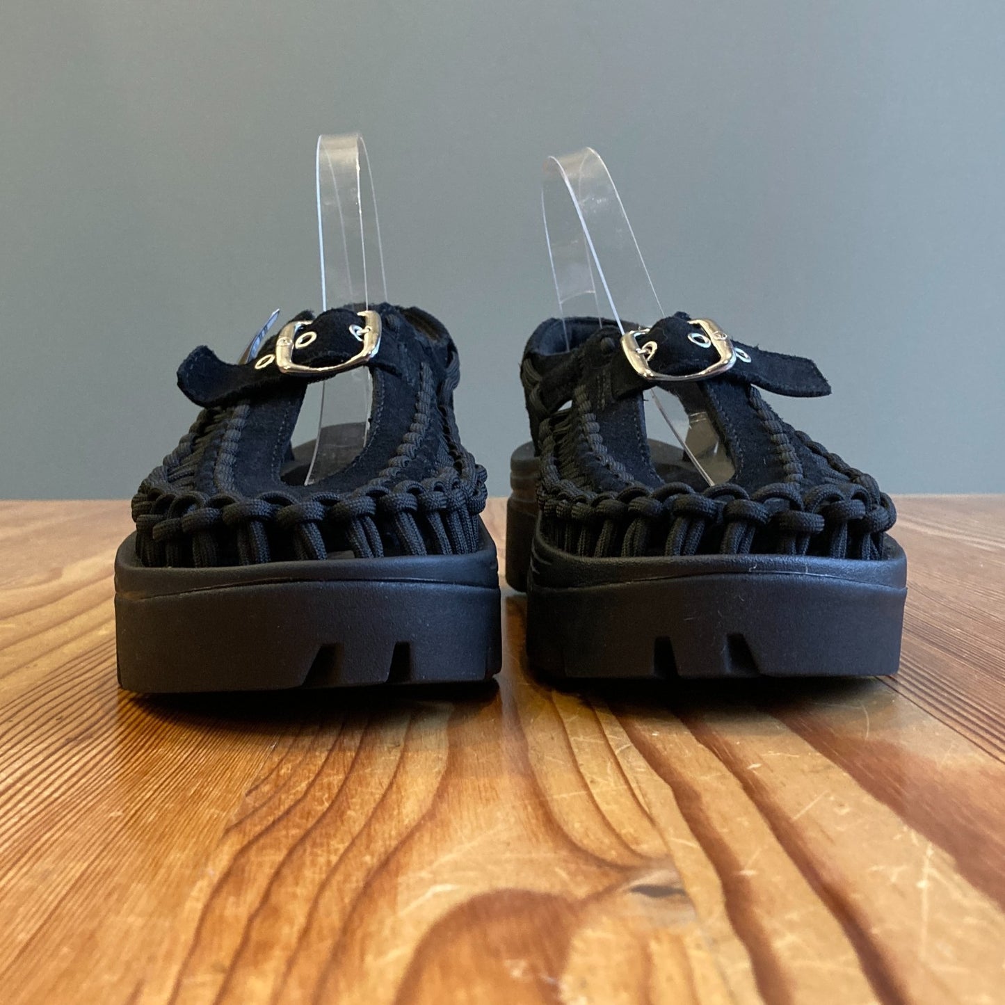 9 - Keen Black Uneek PLT Mary Jane Platform Sandals Shoes $170 NEW w/ Box 0416JW