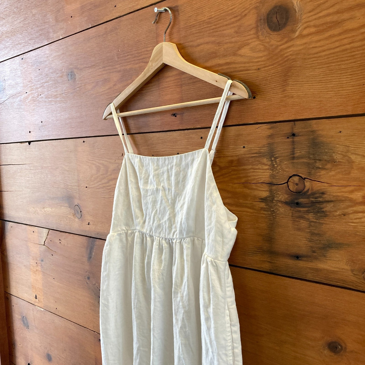 Alex Mill White Linen Sleeveless Midi Length Tiered Dress - Size M - 0131AG