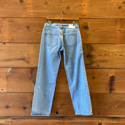 25 - EB Denim Light Wash Distressed Straight Leg Button Fly Jeans 0426CR