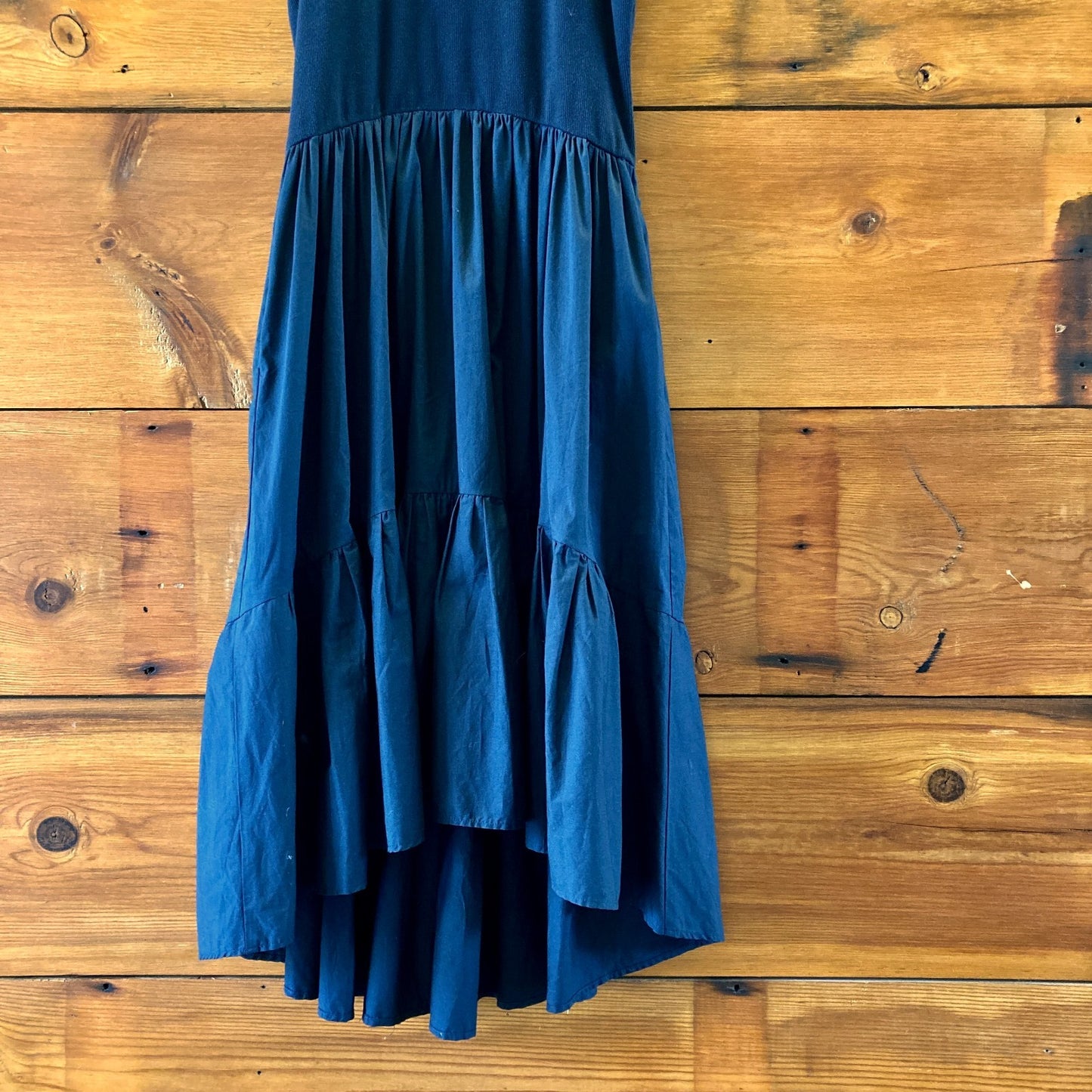 Cinq a Sept Navy Blue Ribbed Knit Sleeveless Midi Dress - Size L - 1016SS
