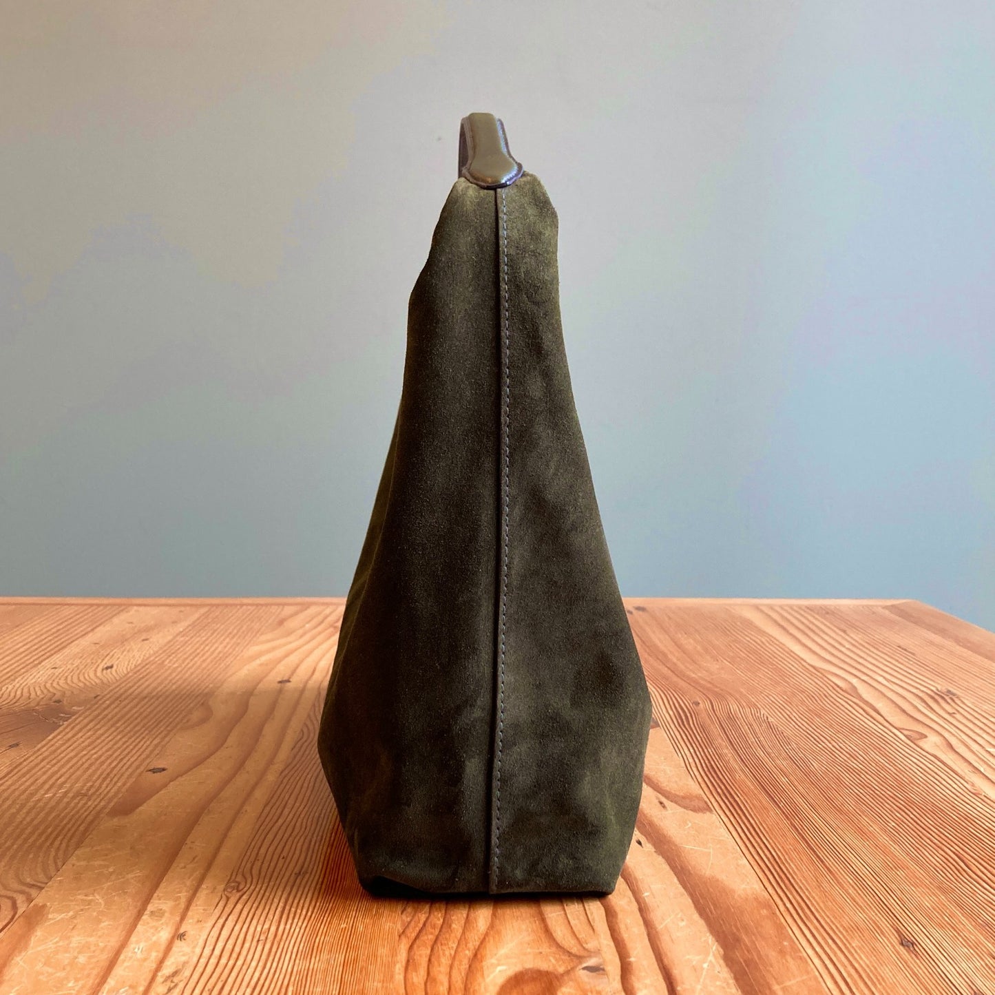 Madewell $198 Dark Green Italian Suede Mylie Shoulder Purse NEW - 1019CT