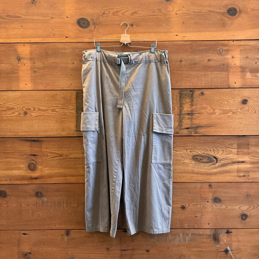 L - Prairie Underground Khaki Brown Wide Leg Cotton Cargo Pants w/ Belt 0114KE