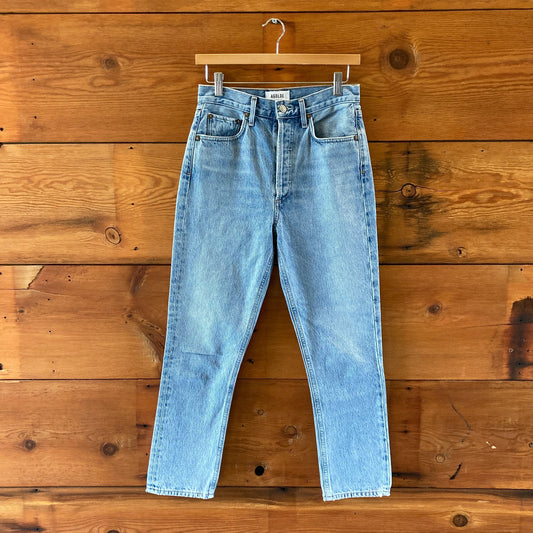 AGoldE Light Wash Denim Riley Button Fly High Rise Crop Jeans - Size 25 - 0426CR