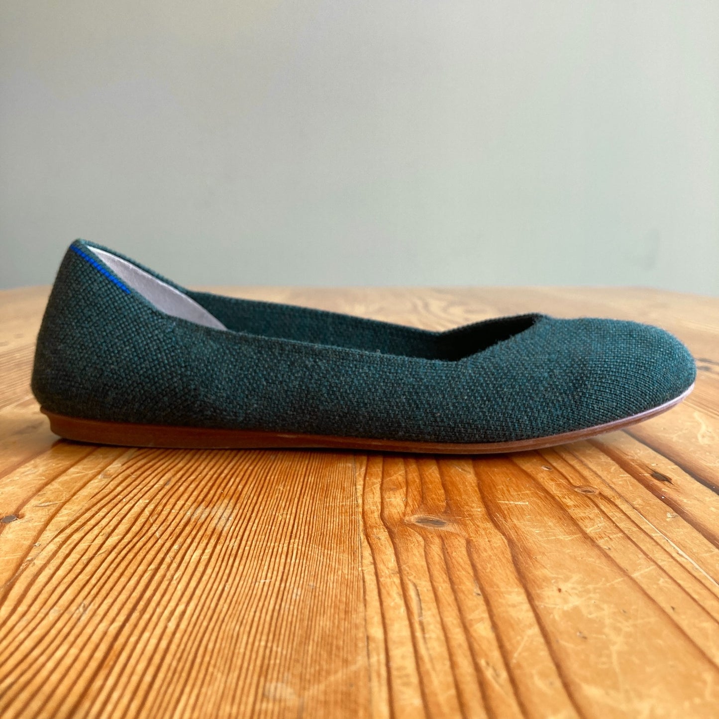 Rothy's Dark Green Knit Rounded Toe Ballet Flats Shoes - Size 7 - 0201EB