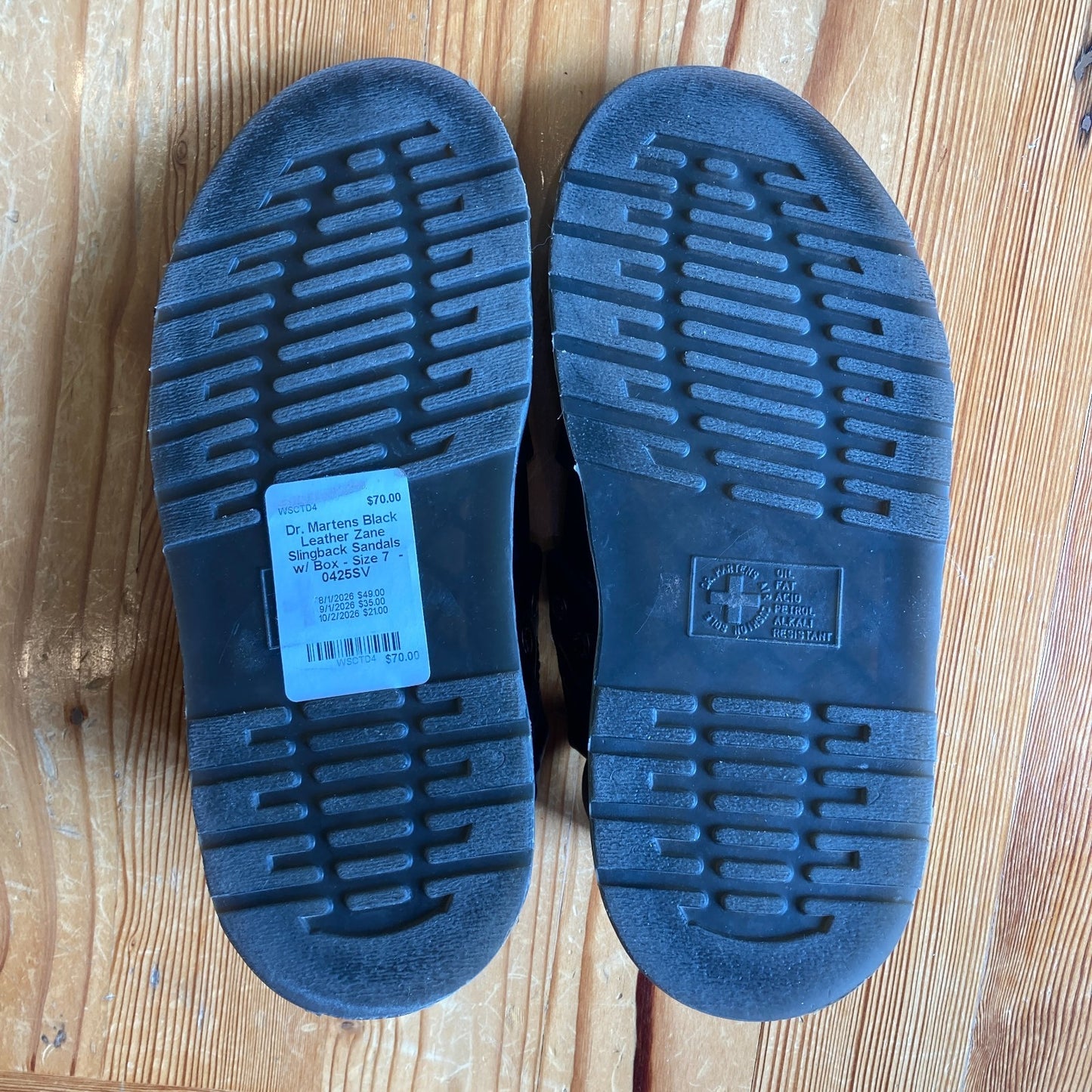 Dr. Martens Black Leather Zane Slingback Sandals w/ Box - Size 7  - 0425SV