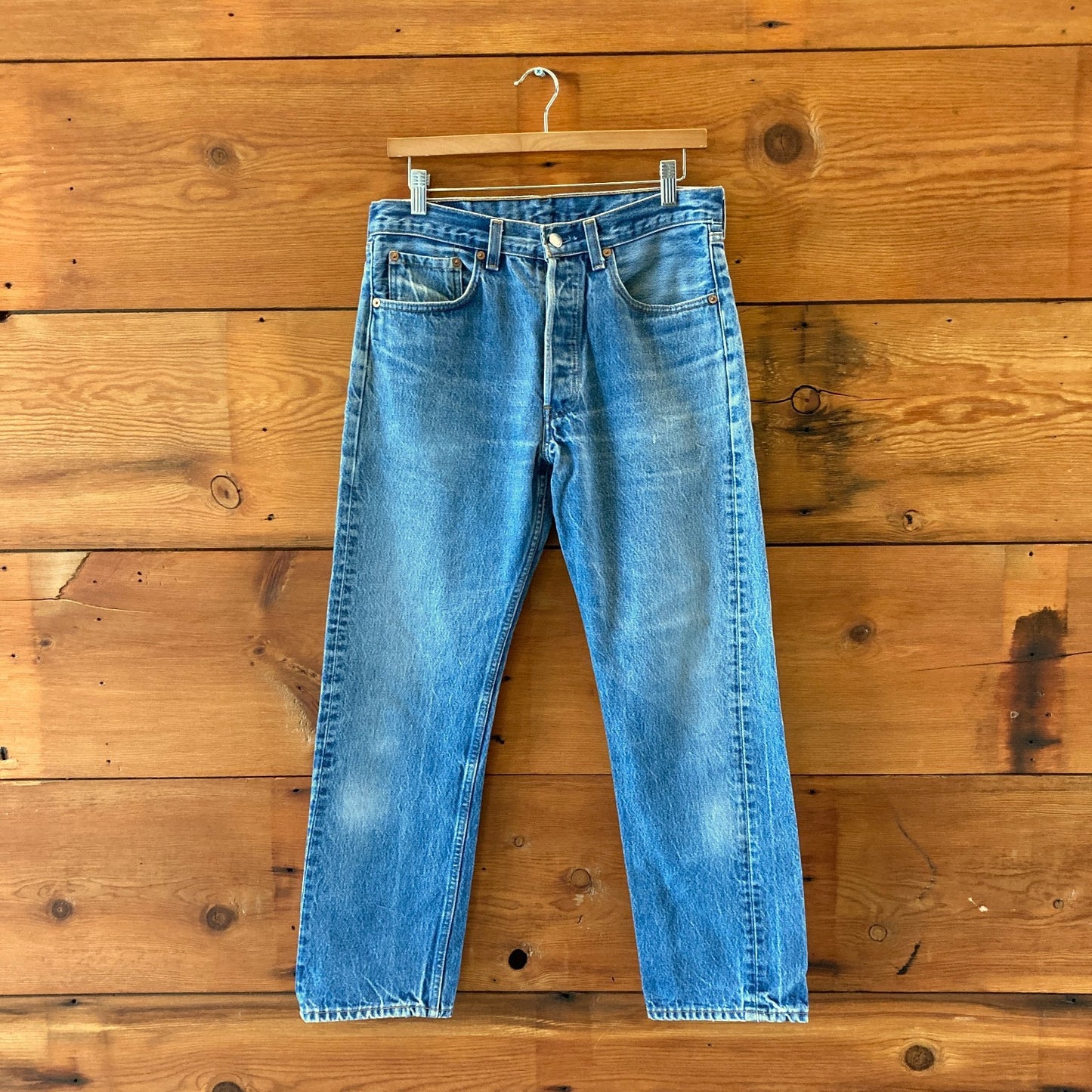Levi's Vintage 501xx Button Fly Straight 90s Distressed Jeans - Size 32 - 1105AR